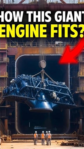 How this engine install in the ship? #shorts #cargoship