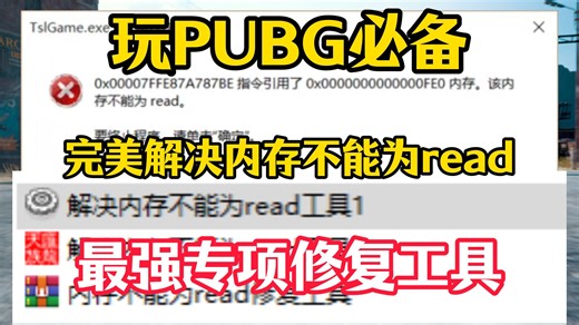 最强杀招！彻底解决【PUBG】指令引用内存不能为read的报错。
