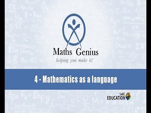 Maths Genius: Episode 4 - Mathematics as a language
