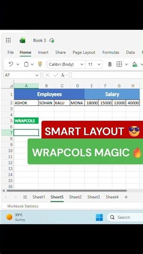 Excel Hidden Function WRAPCOLS | You Must Know! #shorts #excel