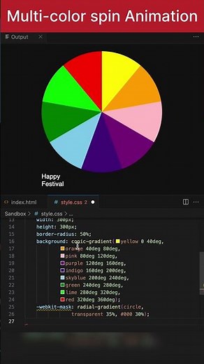 Multi-color Spin animation using HTML and CSS