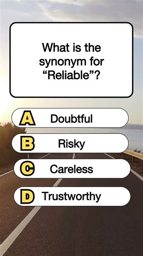 What is the synonym for “Reliable “? # #quiz #fblifestyle #englishlearning | BraintestTv