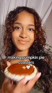 making pumpkin pie coasters for Thanksgiving 🥧🤍 #explorepage #viral #art #artist #clay #thanksgiving