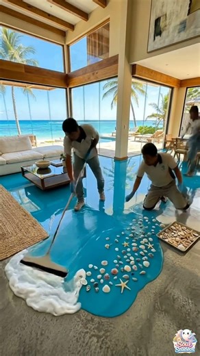You Won’t Believe This Ocean Floor… 😳 #epoxyfloor #shorts