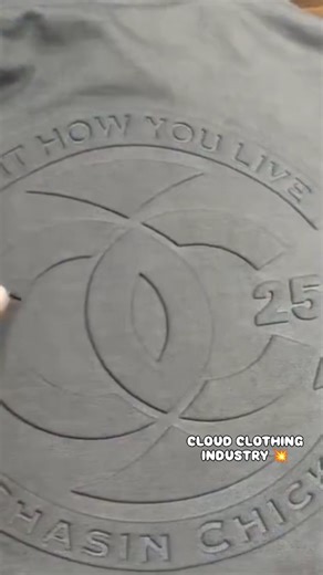 Cloud Clothing industry® on Instagram: "Minimal doesn’t mean basic. This embossed / puff print artwork is all about depth, texture, and premium feel. Designed to sit clean on the fabric, the raised print delivers a subtle yet powerful statement — perfect for modern streetwear brands that focus on quality over noise. From fabric selection to precision puff embossing, every step is handled in-house to meet international brand standards. The print is soft to touch, durable, and made to hold its sha