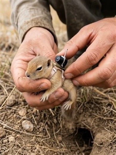 Tiny Baby Ground Squirrel Adventures with Mini Camera