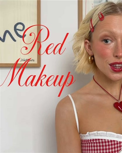 Red makeup tutorial 🌹🦢💌 #redmakeup #makeuptutorial