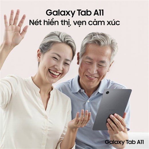 NÉT HIỂN THỊ, VẸN CẢM XÚC Dù khoảng cách xa đến đâu, chỉ cần một cuộc gọi video trên Galaxy Tab A11, cả gia đình lại gần nhau hơn. Với Camera Selfie 5MP sắc nét và kết nối mượt mà, mỗi nụ cười, ánh mắt thân thương đều được giữ trọn vẹn. 👉 Khám phá ngay: http://smsng.co/6001A5mc3 #GalaxyTabA11 #Samsung | Samsung