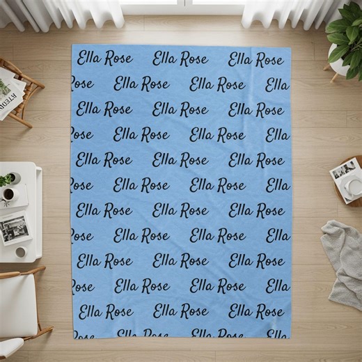 Personalized Name Blanket, Custom Blanket for Baby, Unique Baby Gift, Baby Name Blanket, Name Repeat Pattern Blanket, Custom Text Blanket - Etsy