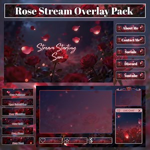 Rose Nocturne — Animated Stream Overlay Pack | Twitch & OBS Overlays, Screens, Panels and Alerts - Etsy Canada