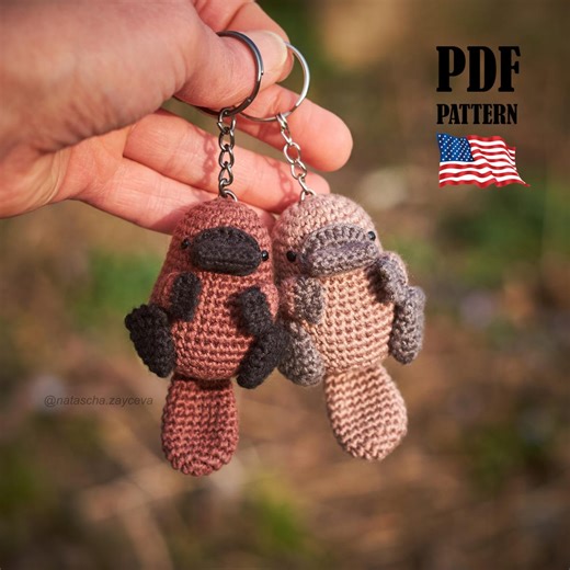 Crochet PATTERN Platypus Keychain Toy. Amigurumi Keyring Duckbill (english Tutorial) - Etsy