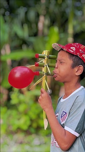 Creative Homemade Three Bamboo DIY Toy Instrument with Balloons #toys