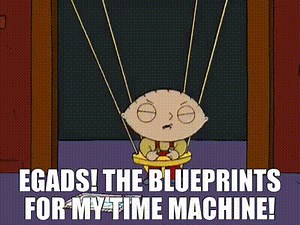 Egads! The blueprints for my time machine!
