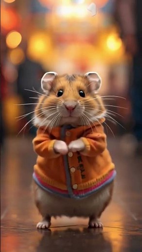"Dancing Hamster in a Vibrant Colorful Hall! 🐹💃"