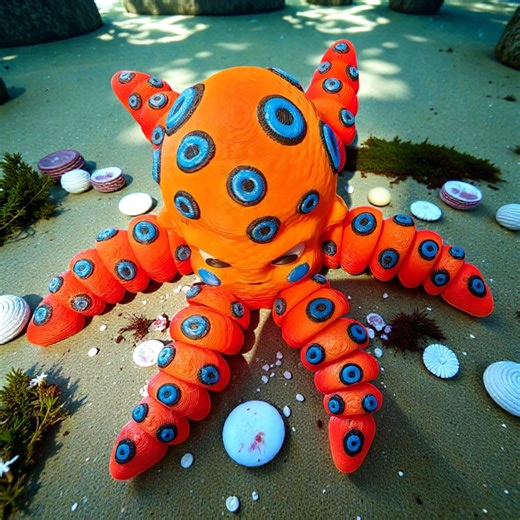 Captivating 3d‑printed Blue‑ringed Octopus Toy – Fully Articulated, 3d Printed, Stunning Display Piece, Great Sensory Toy - Etsy