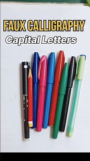 Learn Faux Calligraphy ✍️ Capital Letters A- M #shorts #calligraphy