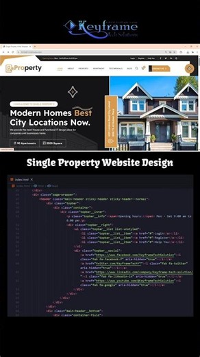Single Property Website Design | HTML CSS JavaScript Project #shorts
