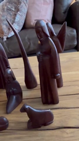 Mid Century Modern Nativity Set, Vintage Hand-carved Wooden Nativity Set in Mahogany Elongated Figures Minimalist Style Deep Polished Finish - Etsy