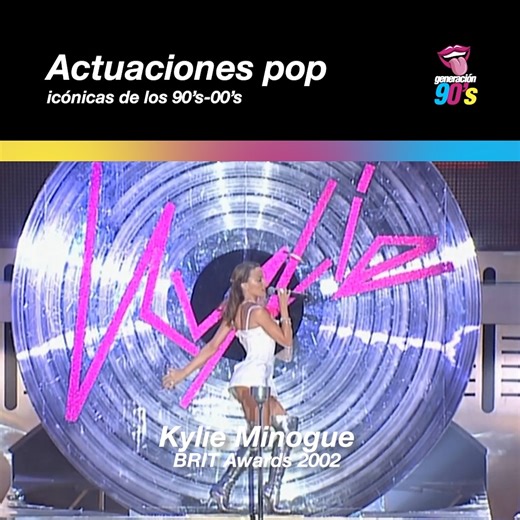 Generación 90’s on Instagram: "Es domingo de #rewind a grandes actuaciones pop de los 90's-00's. Considerada una de las mejores performances de la historia de los BRITs y uno de los momentos claves de la historia de la música dance según The Guardian, Kylie deslumbra a todos en los BRIT de 2002 con una actuación del mashup de su 'Can't Get You Out Of My Head' y el clásico 'Blue Monday' de New Order #Generación90s"