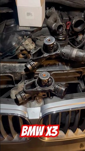 🚘BMW X3 Thermostat replacement #automobile #bmw #thermostat #diy #problemfix #viralvideo #bmwx3#fix