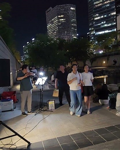 월량대표아적심(등려군) / 대금 연주 / 청계천 버스킹