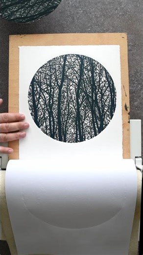 The Forest vol.2 - Linocut process in 30 seconds #printmaking #linocut #design