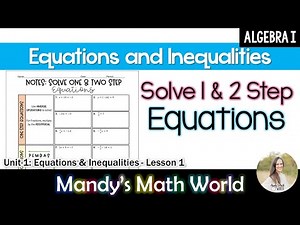 Solve One and Two Step Equations Updated