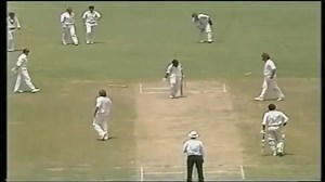 Jeff Thomson knocks down Vishwanath furniture , flying stumps all over the place. | Mark Azharuddin CricketnewsHistory Features