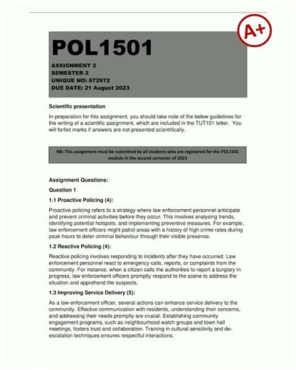 POL1501 Assignment 2 Semester 2 Due 21 August 2023