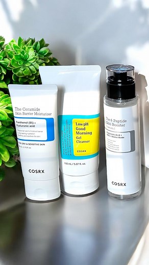 Catherine’s Reviews on Instagram: "🧼 COSRX Low pH Good Morning Gel Cleanser - This gentle cleanser is how I start my day right. It leaves my skin feeling fresh but never tight—just soft, clean, and prepped for everything that comes next. No dryness, no stripping. Just glow. ☀️ 💧COSRX 6 Peptides Skin Booster Serum - Lightweight but powerful. I love how this serum instantly smooths and plumps my skin. It gives me that radiant, bouncy look—like I actually slept 8 hours. This paired with the moist
