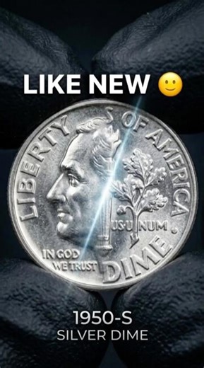 “This 1950 Silver Dime Looks BRAND NEW 😳✨”#rarecoins #history #silver #coin #money