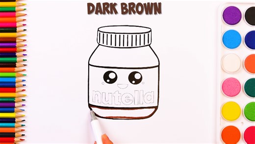 Learn color names through a chocolate spread drawing