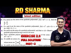Rd Sharma Class 10 | Exercise 2.1 Solutions | Chapter 2 Polynomials Class 10