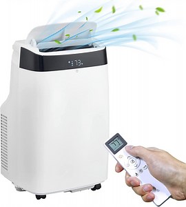 10,000 BTU Portable Air Conditioner, Cools up to 450 Sq.  Ft, Multifunctional Floor AC Unit With Dehumidifier, Fan, Auto, Sleep Modes, Remote Control & Window Kit Included, 24H Timer - Walmart Business Supplies