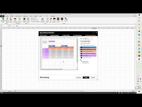 Bloomberg Spreadsheet Builder Tutorial