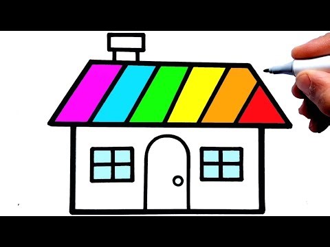 Easy Colorful House Drawing 🏠 | Step by Step for Beginners