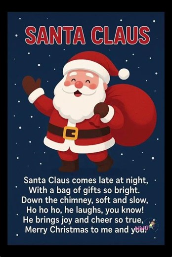 🎅Santa Claus Poem for Kids 🎄 | Cute Christmas Rhymes | Fun Learning