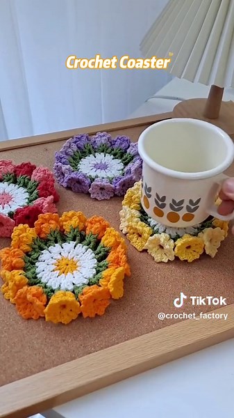 Beautiful Crochet Flower Coasters to Brighten Your Table! Which One is Your Favorite?