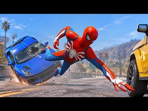 GTA 5 SPIDERMAN vs Super Cars - Spiderman Car Crash (Euphoria Physics Showcase) 26