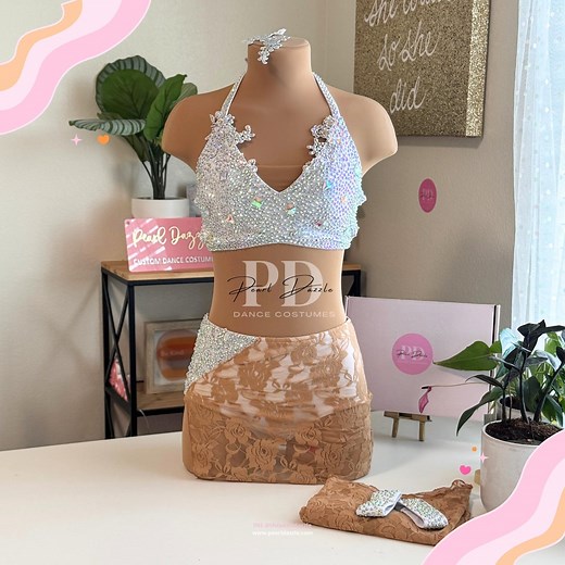 Custom Color-diamond Lace Top Lyrical/open/contemporary Dance Costume - Etsy