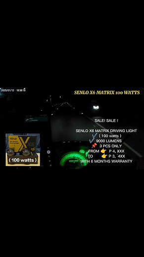 SALE! SALE ! SENLO X6 MATRIX DRIVING LIGHT ✔️ ( 100 watts ) ✔️ 9000 LUMENS 📌 3 PCS ONLY FROM 👉 P 4, XXX TO 👉 P 3, 4XX WITH 6 MONTHS WARRANTY | FahR Rides