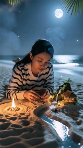 Mini River & Waterfall Diorama on the Beach | Ultra Realistic Tiny World Scene