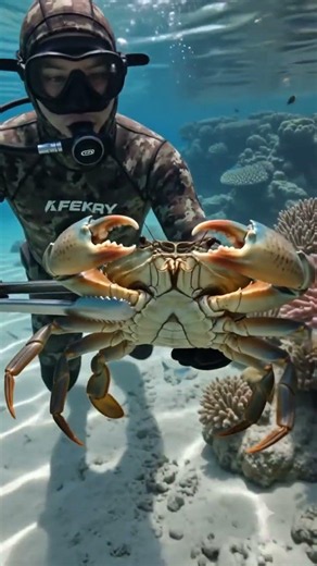 Giant Mud Crab Catch Underwater!🦀🌊#spearfishing #fishing