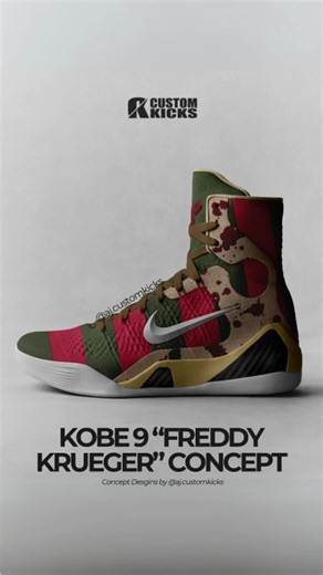 CONCEPT: Kobe 9 Elite x Freddy Krueger 🩸 These pairs are concept designs created using digital tools. If you are interested in having this custom pair made, message us directly. Custom Kicks | @aj.customkicks Tags: #kobe9 #kobecustom #freddykrueger #customshoes #explorepage #sneakerhead #explorepage #inmyjs #sneakernews #igsneakercommunity #nicekicks #complexstyle #complexsneakers #sneakerphotography #nike #sneakerteachers #kicksoftheday #sneakerfreaker #customkicks #customkicks #customs