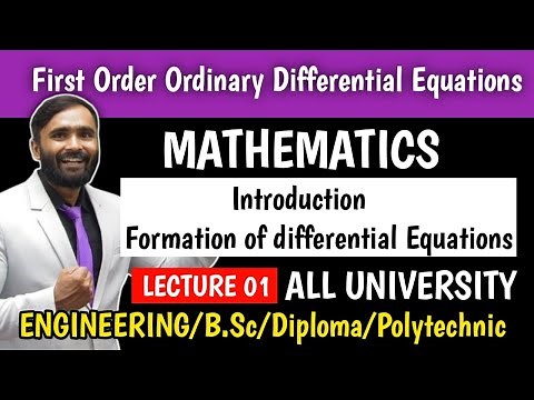 Differential Equation of First Order and First Degree|Lecture 1|Mathematics|Engineering|B.Sc|Diploma