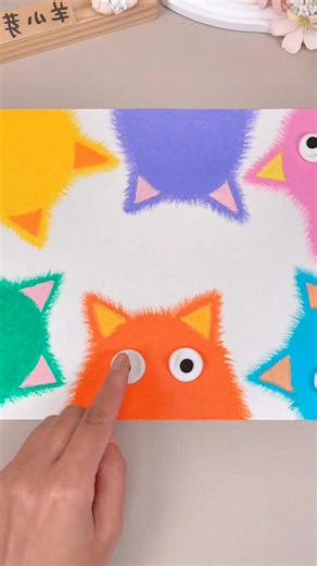 13K views · 78 reactions | Step-by-Step Colorful Cat Art  #cat #art #colorful #painting #fun #kids #diy #craft #cute #easy | paper craft ideas | Facebook