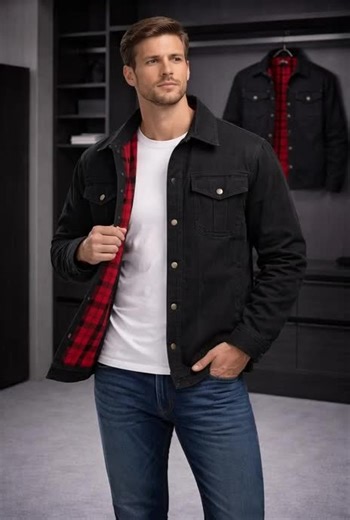 Men's Flannel Lined Shacket Jacket #TikTokShop #Fyp #fouyou #spotlightfinds #tikshopholidayhaul