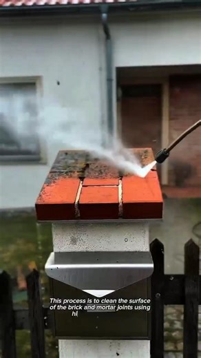 Satisfying Brick Cleaning with High Pressure Washer | Masonry Restoration Process