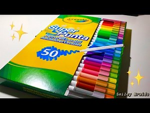Unboxing 50 markers Crayola SuperTips 🖍🌈