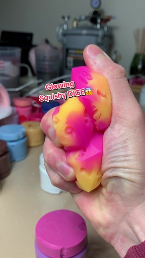 Glowing. Squishy. Dice. #dnd #dice #demolding